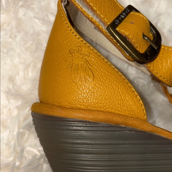 Fly London Yellow Ankle Strap Wedge Sandals EU size 38 - Picture 4 of 8